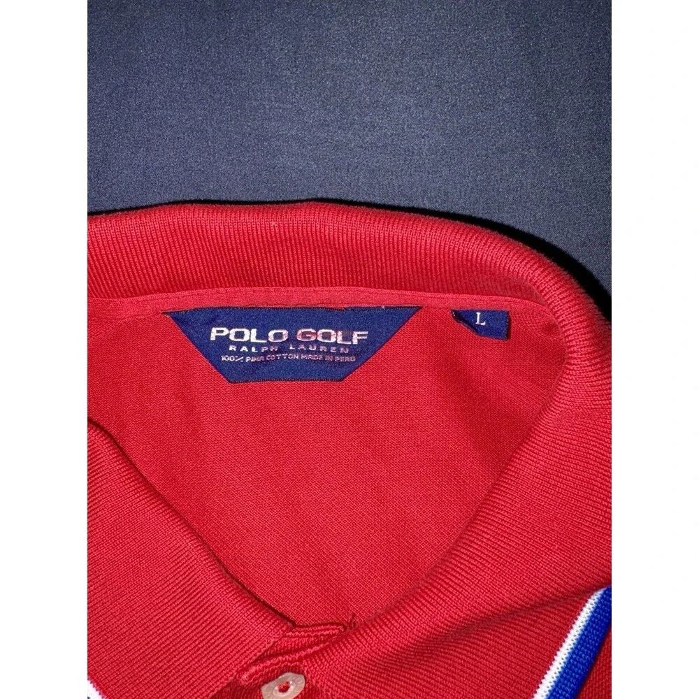 Ralph Lauren Polo 100% Cotton Golf Shirt Red Men's Size Large